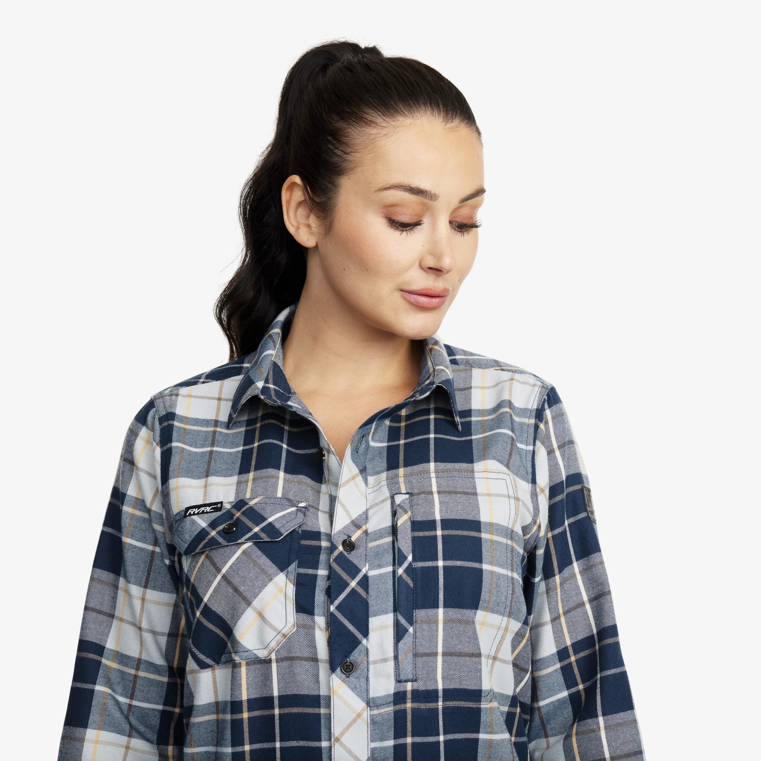 Flannel Shirt Women Moonlit Ocean/Blueberry 6 Flannel Shirt Women Moonlit Ocean/Blueberry - Image 4
